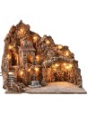 Illuminated nativity scene with working fountain and landscape cm