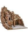 Illuminated nativity scene with working fountain and landscape cm