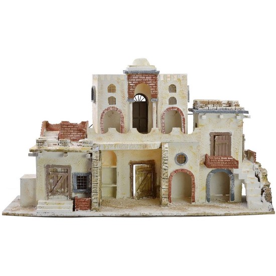 Palestinian nativity scene with working lights cm 85x30x50 h