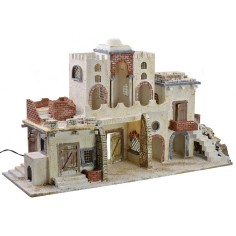 Palestinian nativity scene with working lights cm 85x30x50 h 2