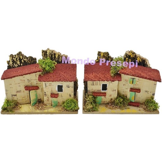 Juego de 2 casas de 10x6x5 cm de altura. Mondo Presepi.