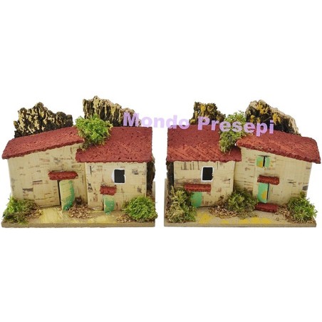 Juego de 2 casas de 10x6x5 cm de altura. Mondo Presepi.