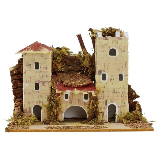 Conjunto de 3 casas para belén de 15x10x10 cm h Mondo Presepi