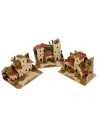 Juego de 3 casas para belén de 15x10x10 cm h