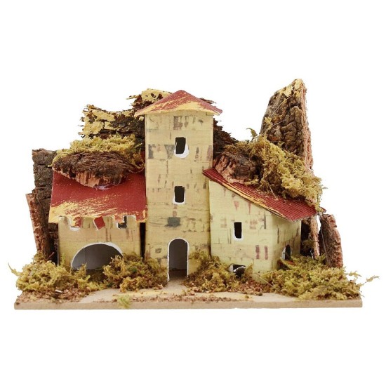 Conjunto de 3 casas para belén de 15x10x10 cm h Mondo Presepi