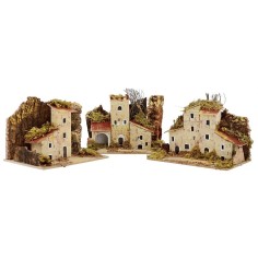 Conjunto de 3 casas para pesebre de 15x10x10 cm de altura Mundo Pesebres