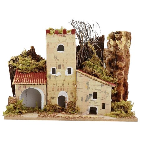 Conjunto de 3 casas para pesebre de 15x10x10 cm de altura Mundo Pesebres