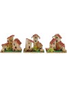 Conjunto de 3 casitas para belén de 9x6,5x7 cm de altura. Mondo Presepi