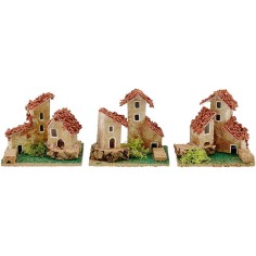 Conjunto de 3 casitas para belén de 9x6,5x7 cm de altura. Mondo Presepi 2