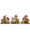 Conjunto de 3 casitas para belén de 9x6,5x7 cm de altura. Mondo Presepi