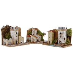Conjunto de casitas de 3 piezas para belén de 15,5x10x12,5 cm 2