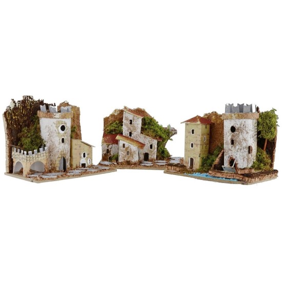 Conjunto de casitas de 3 piezas para belén de 15,5x10x12,5 cm