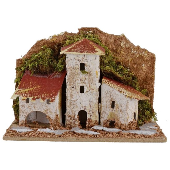 Conjunto de tres casitas para belén de 15,5x10x12,5 cm de altura Mondo Presepi.