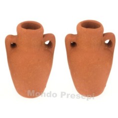 Set 2 anfore presepe cm 3,5 h. Miniature in terracotta Mondo