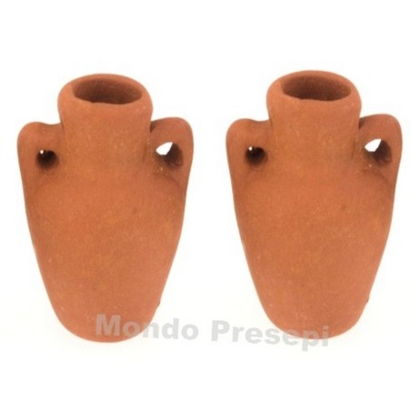 Set 2 anfore presepe cm 3,5 h. Miniature in terracotta Mondo