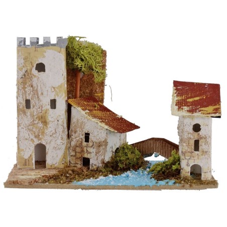 Conjunto de casitas de 3 piezas para belén de 15,5x10x12,5 cm