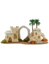 Villaggio palestinese con arco e palme cm 36x21x20 h per statue