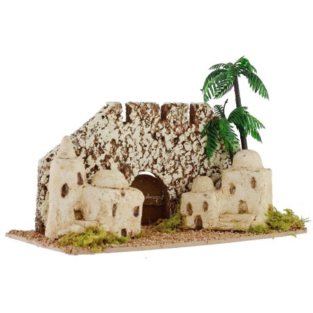 Pueblo palestino con muros fortificados cm 21,2x11,5x15 h