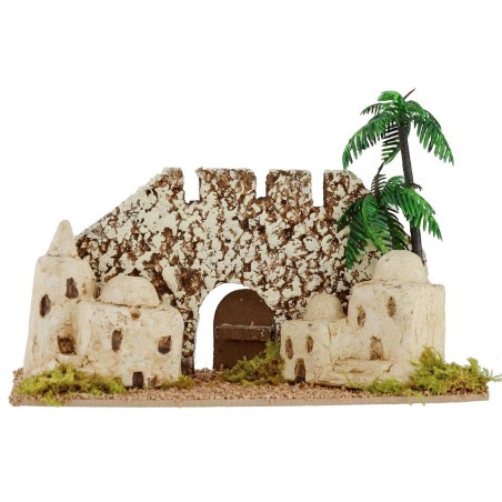 Pueblo palestino con muros fortificados cm 21,2x11,5x15 h