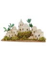 Pueblo palestino con vegetación y palmeras cm 21x13,3x10,5 h