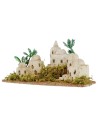 Pueblo palestino con vegetación y palmeras cm 21x13,3x10,5 h