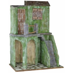 House with staircase and shop cm 58x43x83 h for statues of 30 cm 2