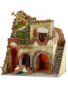 Presepe illuminato con mulino ad acqua ed a vento funzionanti