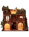 Pueblo iluminado con espejo efecto profundidad cm 50x39,5x53 h