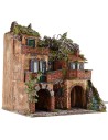 Illuminated village with depth effect mirror cm 50x39.5x53 h