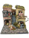 Nativity scene 30x30 cm with illuminated statues with working