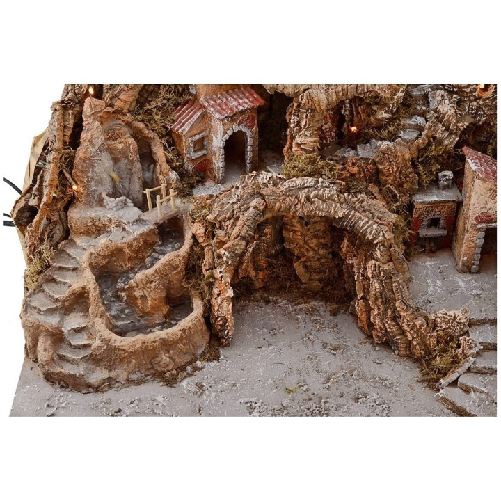 Nativity scene cm 65x45x53 h with fountain, waterfall, windmill and