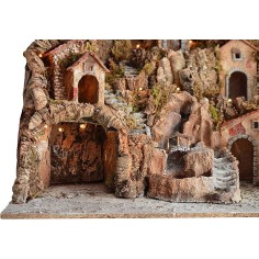 Presepe cm 80x45x66h. con mulino, cascata, fuco e luci 2