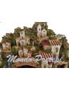 Complete nativity scene with Landi statues, waterfall, and lights cm 76x40x54 h