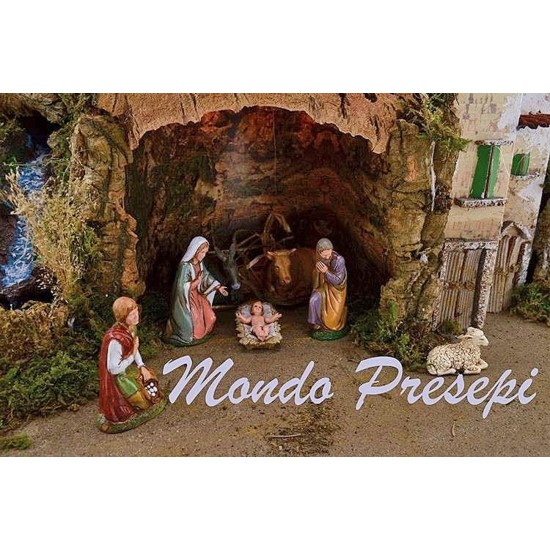 Crib complete with statues Landi waterfall and lights cm