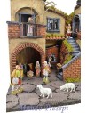 Presepe completo con statue Landi illuminato con forno 50x40