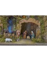 Presepe completo con statue cascata e luci cm 60x34x44 h. Mondo