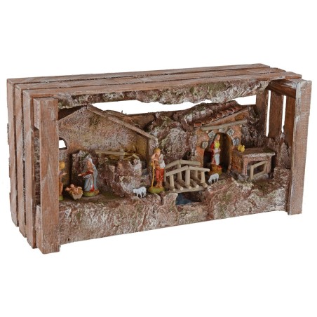 Complete nativity scene with Landi Moranduzzo statues with stable and