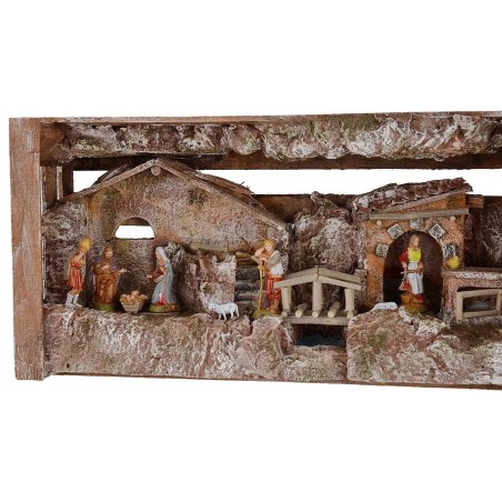 Presepe completo di statue Landi Moranduzzo con capanna e