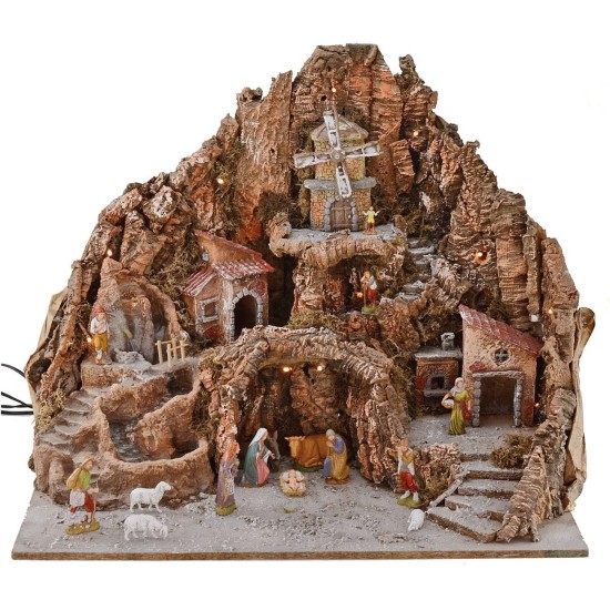 Full presepe of statues Landi cm 65x45x53 h with fountain