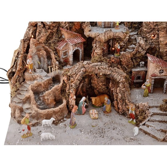 Complete nativity scene with Landi statues cm 65x45x53 h with fountain