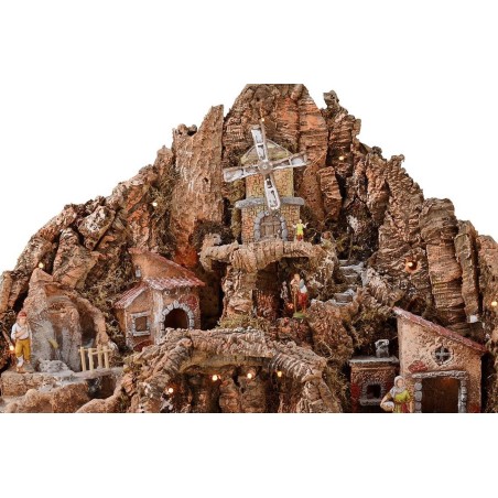 Complete nativity scene with Landi statues cm 65x45x53 h with fountain