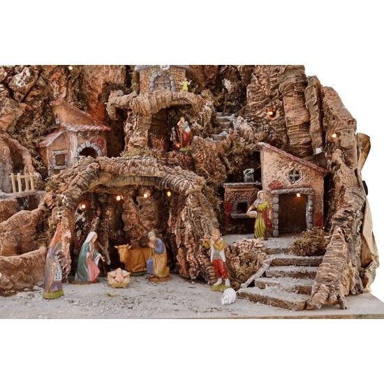 Complete nativity scene with Landi statues cm 65x45x53 h with fountain