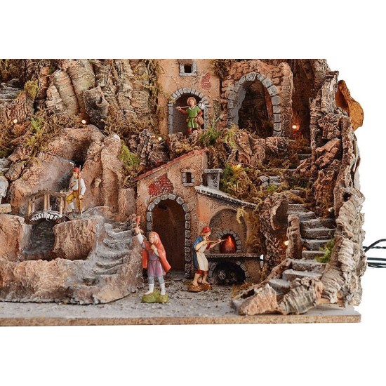 Presepe completo di statue Landi cm 80x45x66 h. con mulino