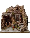 Belén completo con estatuas y luces cm 25x20x25 h.