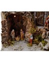 Complete nativity scene with statues and lights cm 25x20x25 h.