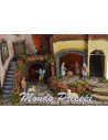 Complete nativity scene with statues, lights, and fountain cm 60x40x54 h