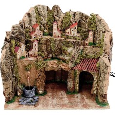 Nacimiento con fuente y luces cm 45x30x38 h.