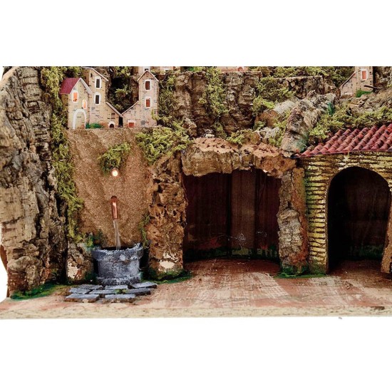 Nacimiento con fuente y luces cm 45x30x38 h.