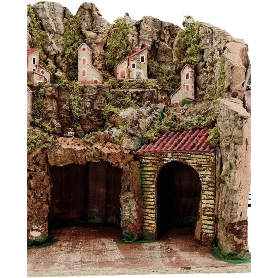 Nativity scene with fountain and lights cm 45x30x38 h.