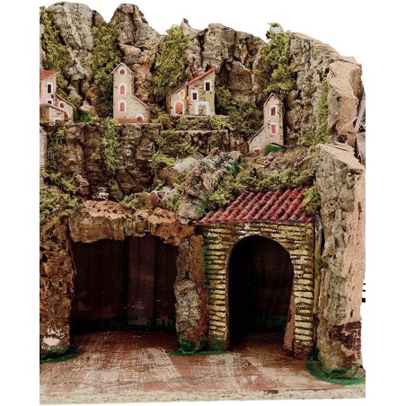 Presepe con Fontana e luci cm 45x30x38 h. Mondo Presepi